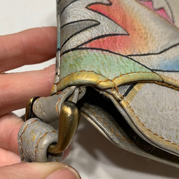 Hand painted crossbody gray abstract - Picture 17 of 17